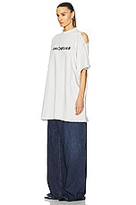 Balenciaga Oversized T-Shirt in Off White & Black, view 4, click to view large image.