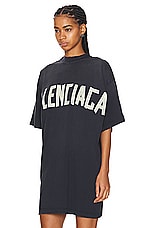 Balenciaga Double Front T-Shirt in Washed Black & Faded Black, view 3, click to view large image.