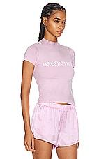 Balenciaga Shrunk T-Shirt in Light Pink & White, view 2, click to view large image.