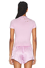 Balenciaga Shrunk T-Shirt in Light Pink & White, view 3, click to view large image.