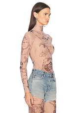 Balenciaga Tattoo Long Sleeve Top in Light Beige, view 2, click to view large image.