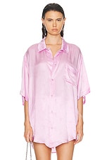 Balenciaga Short Sleeve Minimal Shirt in Pink, view 1, click to view large image.