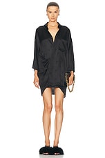 Balenciaga Short Sleeve Wrap Blouse in Black, view 1, click to view large image.
