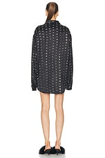 Balenciaga Long Sleeve Minimal Shirt in Black & Silver, view 3, click to view large image.