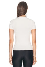Balenciaga Fitted T-Shirt in Off White & Black, view 4, click to view large image.