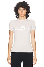 Balenciaga Fitted T-Shirt in Off White, view 1, click to view large image.