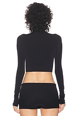 Balenciaga Cropped Turtleneck Top in Black, view 4, click to view large image.