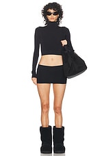 Balenciaga Cropped Turtleneck Top in Black, view 5, click to view large image.