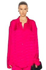 Balenciaga L/S Minimal Shirt in Fuchsia, view 1, click to view large image.