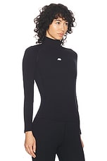 Balenciaga Fitted L/S Turtleneck Top in Black & Reflective, view 2, click to view large image.