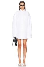 Balenciaga Outerwear Shirt in White, view 1, click to view large image.