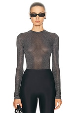 Balenciaga Lurex Open Back Top in Black, view 2, click to view large image.