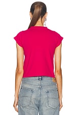 Balenciaga Ciao Bello Shrunk T-shirt in Magenta, view 3, click to view large image.