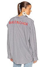 Balenciaga Long Sleeve Swing Shirt in Black & White | FWRD