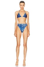 Balenciaga Tompe L'oeil Bikini Set in Washed Blue, view 1, click to view large image.