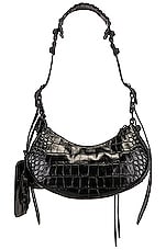 Balenciaga XS Le Cagole Shoulder Bag in Black, view 3, click to view large image.