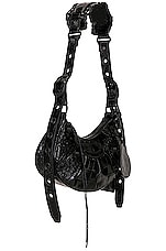 Balenciaga XS Le Cagole Shoulder Bag in Black, view 4, click to view large image.