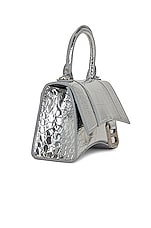 Balenciaga XS Hourglass Top Handle Bag in Silver, view 4, click to view large image.