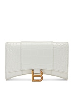Balenciaga Hourglass Wallet on Chain Bag in Optic White, view 1, click to view large image.