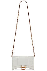 Balenciaga Hourglass Wallet on Chain Bag in Optic White, view 6, click to view large image.