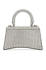 Balenciaga XS All Over Strass Hourglass Top Handle Bag in Grey & Crystal, view 3, click to view large image.