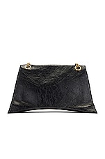 Balenciaga Large Crush Chain Shoulder Bag in Black, view 4, click to view large image.