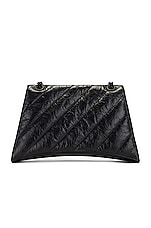 Balenciaga Medium Crush Chain Shoulder Bag in Black, view 4, click to view large image.