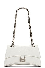 Balenciaga Small Crush Chain Shoulder Bag in Optic White, view 1, click to view large image.
