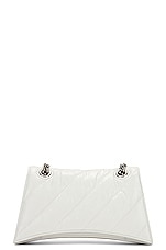 Balenciaga Small Crush Chain Shoulder Bag in Optic White, view 4, click to view large image.