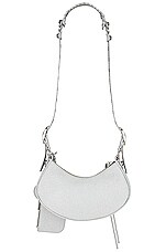 Balenciaga XS Le Cagole Sparkling Shoulder Bag in Silver, view 2, click to view large image.