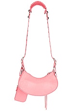 Balenciaga XS Le Cagole Shoulder Bag in Sweet Pink, view 3, click to view large image.