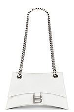 Balenciaga Small Crush Chain Bag in Optic White, view 1, click to view large image.