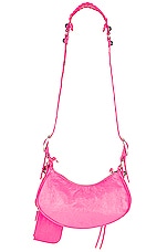 Balenciaga Xs Le Cagole Shoulder Bag in Fluo Pink, view 3, click to view large image.