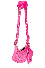 Balenciaga Xs Le Cagole Shoulder Bag in Fluo Pink, view 5, click to view large image.