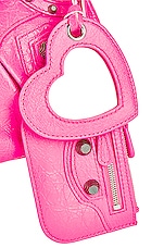 Balenciaga Xs Le Cagole Shoulder Bag in Fluo Pink, view 7, click to view large image.