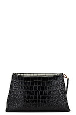 Balenciaga Medium Crush Pochette Bag in Black, view 3, click to view large image.