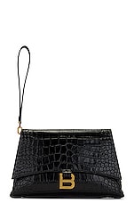 Balenciaga Medium Crush Pochette Bag in Black, view 6, click to view large image.