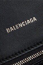 Balenciaga Medium Crush Pochette Bag in Black, view 7, click to view large image.