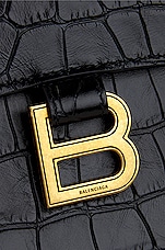 Balenciaga Medium Crush Pochette Bag in Black, view 8, click to view large image.