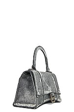 Balenciaga Small Hourglass Denim Printed Top Handle Bag in Black, view 4, click to view large image.