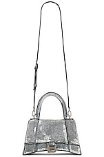 Balenciaga Small Hourglass Denim Printed Top Handle Bag in Black, view 6, click to view large image.