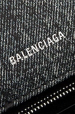 Balenciaga Small Hourglass Denim Printed Top Handle Bag in Black, view 7, click to view large image.
