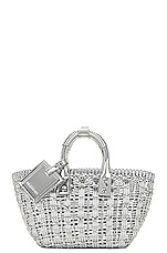 Balenciaga Xs Bistro Basket Bag in Silver, view 1, click to view large image.