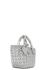 Balenciaga Xs Bistro Basket Bag in Silver, view 4, click to view large image.
