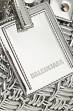 Balenciaga Xs Bistro Basket Bag in Silver, view 8, click to view large image.