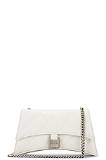 Balenciaga Crush Wallet On Chain in Optic White, view 1, click to view large image.