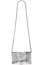 Balenciaga Hourglass Denim Printed Wallet On Chain Bag in Black, view 6, click to view large image.