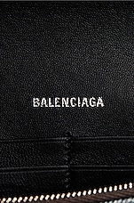 Balenciaga Hourglass Denim Printed Wallet On Chain Bag in Black, view 7, click to view large image.