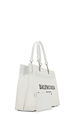 Balenciaga Large Duty Free Tote Bag in White & Black, view 4, click to view large image.