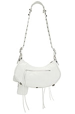 Balenciaga Small Le Cagole Shoulder Bag in Optic White, view 3, click to view large image.